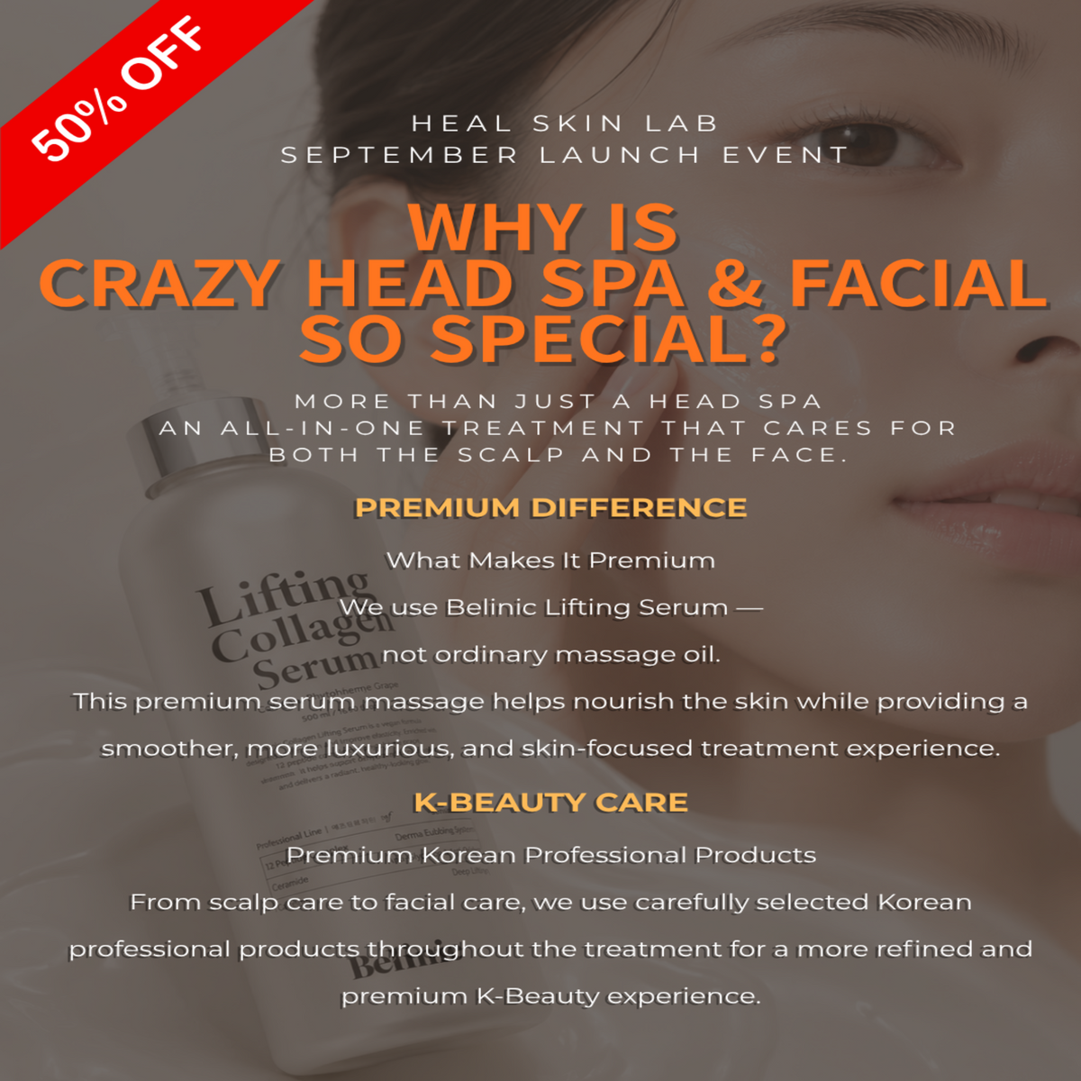CRAZY HEAD SPA | Head Spa + Face Care – 120 Minutes