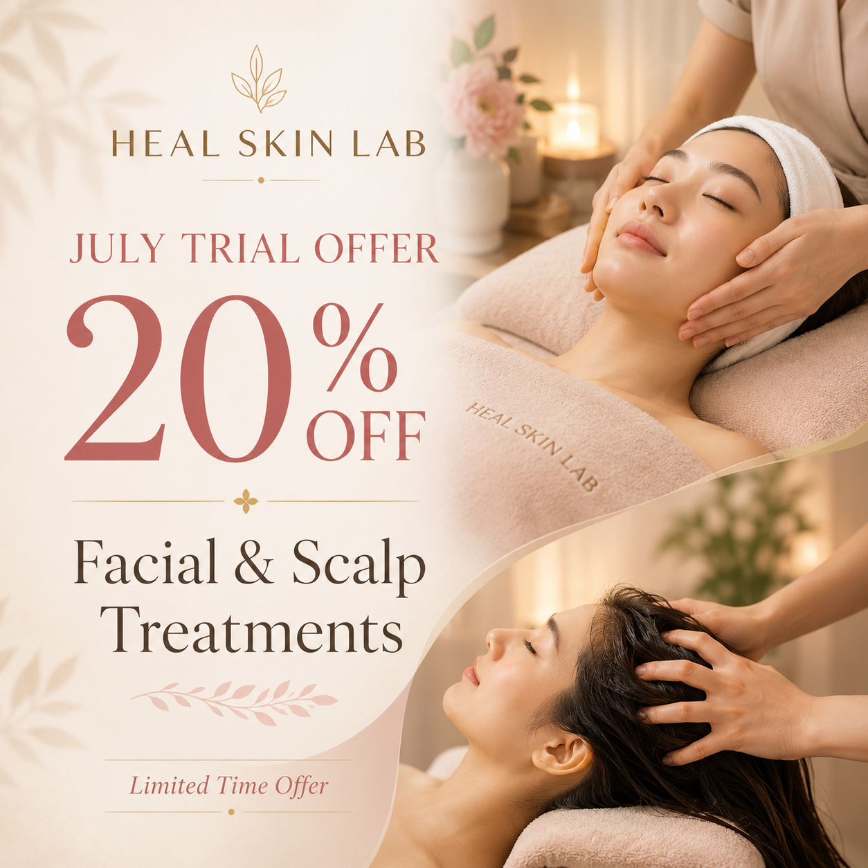 July Trial Offer – 20% Off Facial & Scalp Treatments